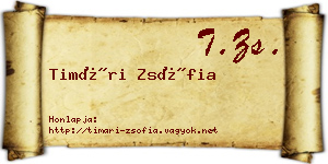 Timári Zsófia névjegykártya