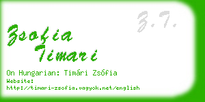 zsofia timari business card